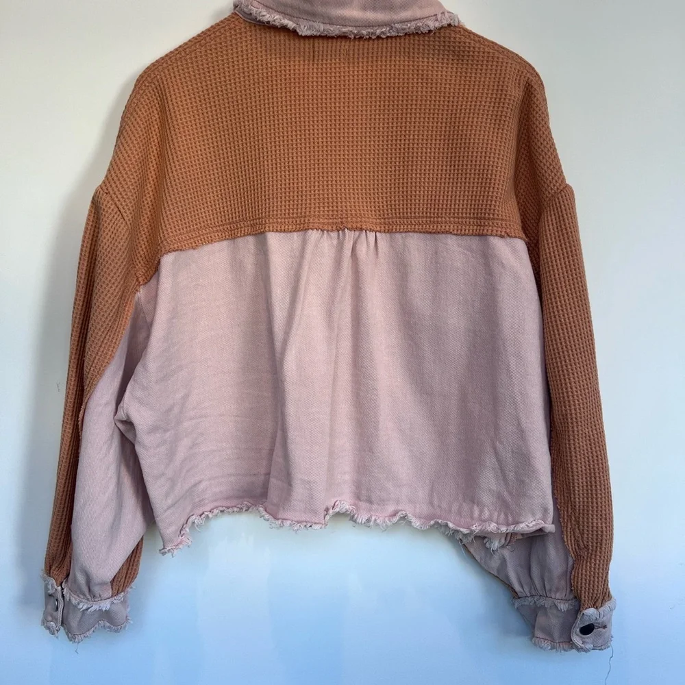 POL Textured Pink Distressed Jacket size Medium - Picture 4 of 6